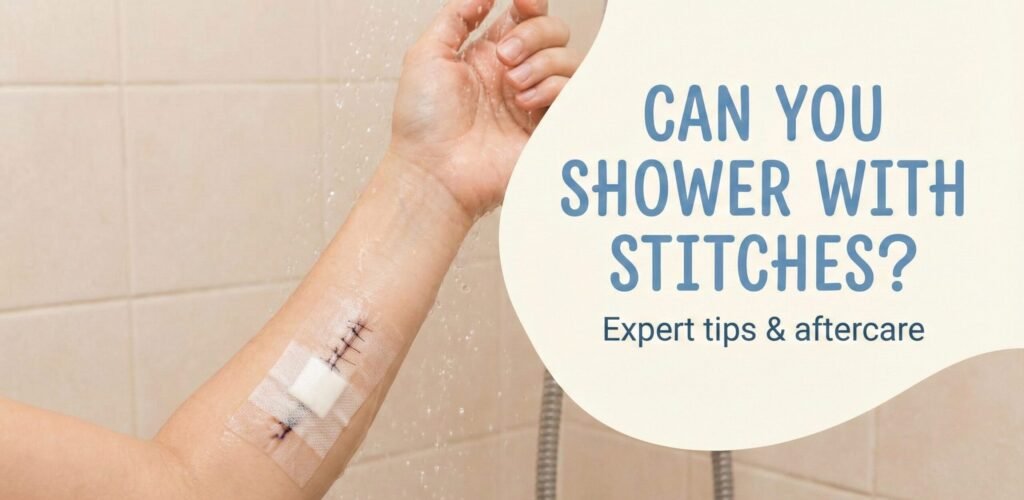 can you shower with stitches