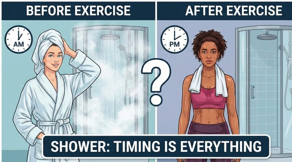 shower before or after exercise