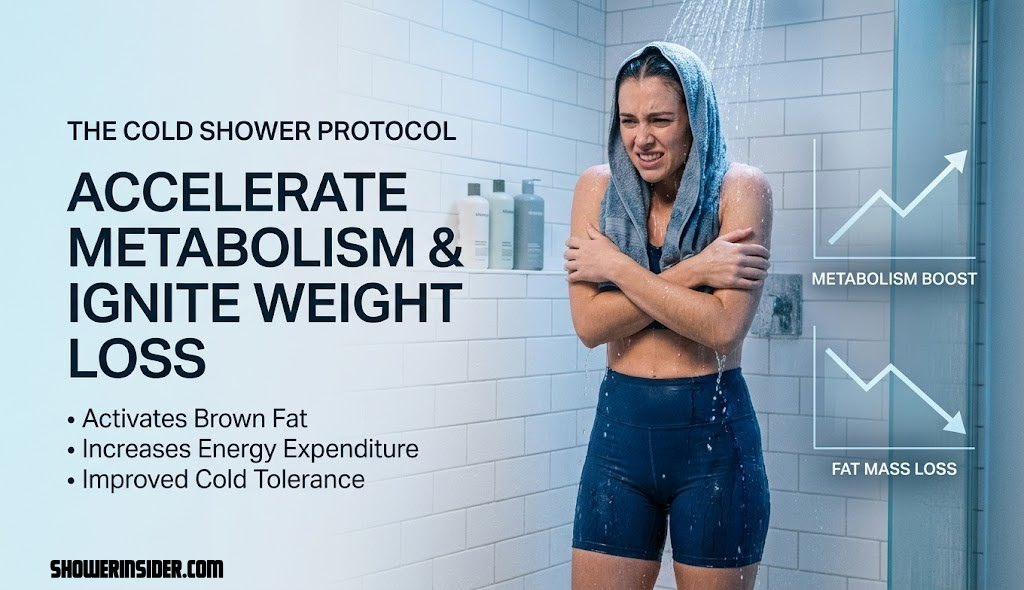 Person taking a cold shower for weight loss and metabolism benefits