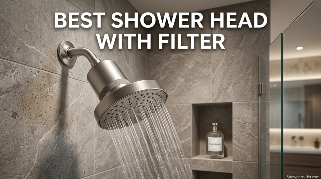 Best shower head with filter installed in a modern bathroom