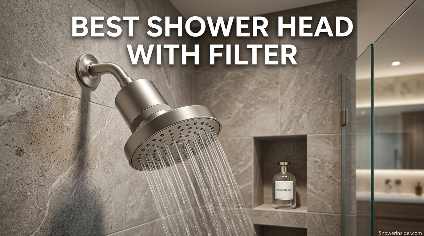 Best shower head with filter installed in a modern bathroom