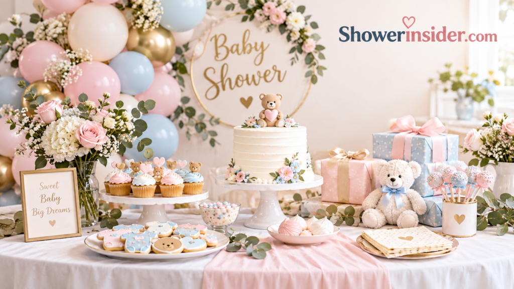 Pastel Baby Shower Dessert Table